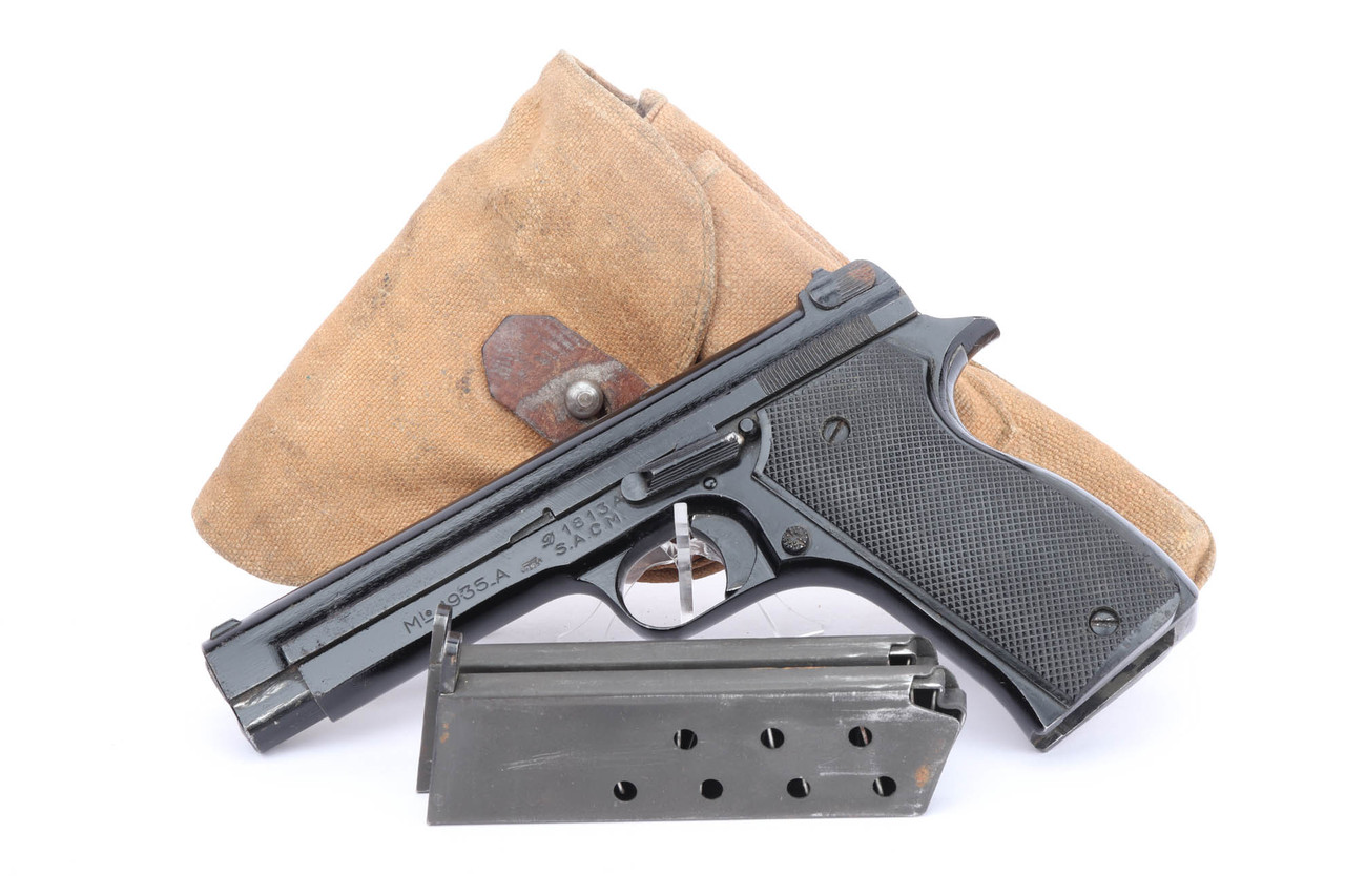 German Military SACM Model 1935A Rig - W/ Scarce Canvas Holster - photo 1 of 10