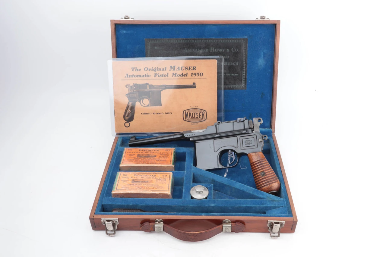 Minty, Cased Commercial Mauser Model 1930 Broomhandle - photo 1 of 36