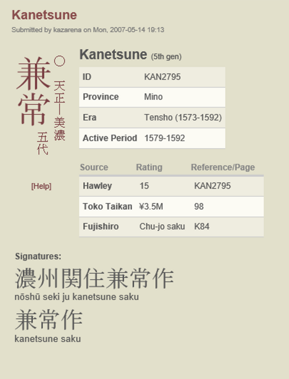 Japanese Katana by Kanetsune - 1