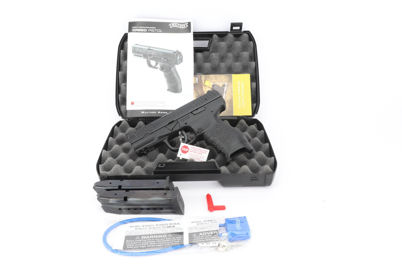 Walther Creed 9mm pistol - with case and accessories