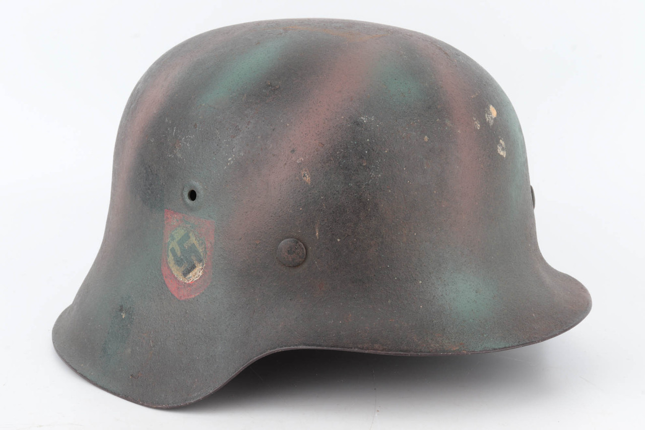 Repainted German M42 Helmet - photo 1 of 6