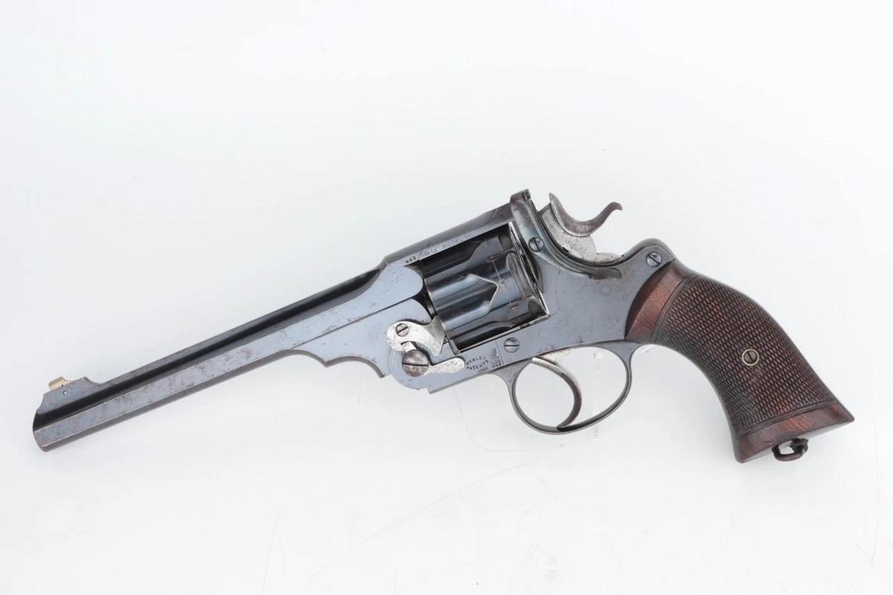 Antique Webley W.G. Target Model 1892 .450 revolver - left side