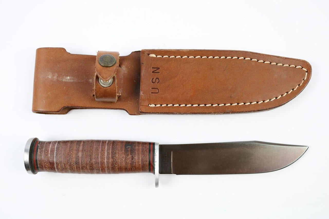USN Western L71 Seabee Knife & Scabbard - 1
