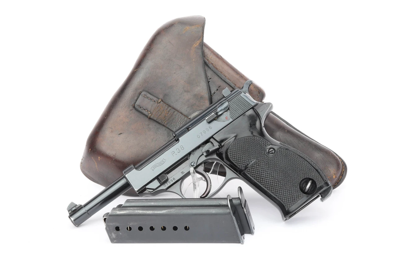 SOLD - Rare, Third Variation "Zero Series" Walther P.38 Rig - Two Matching Magazines