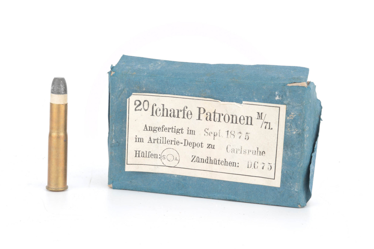 SOLD - 1875 Dated Box of 11mm Ammo for M1871 Mauser