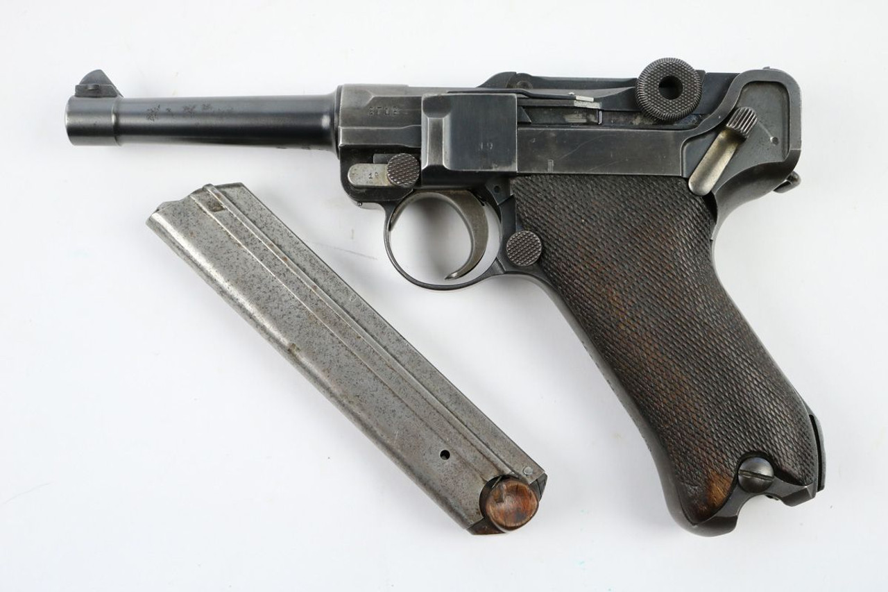 Police Rework DWM Luger - Matching Mag & Grips - 1
