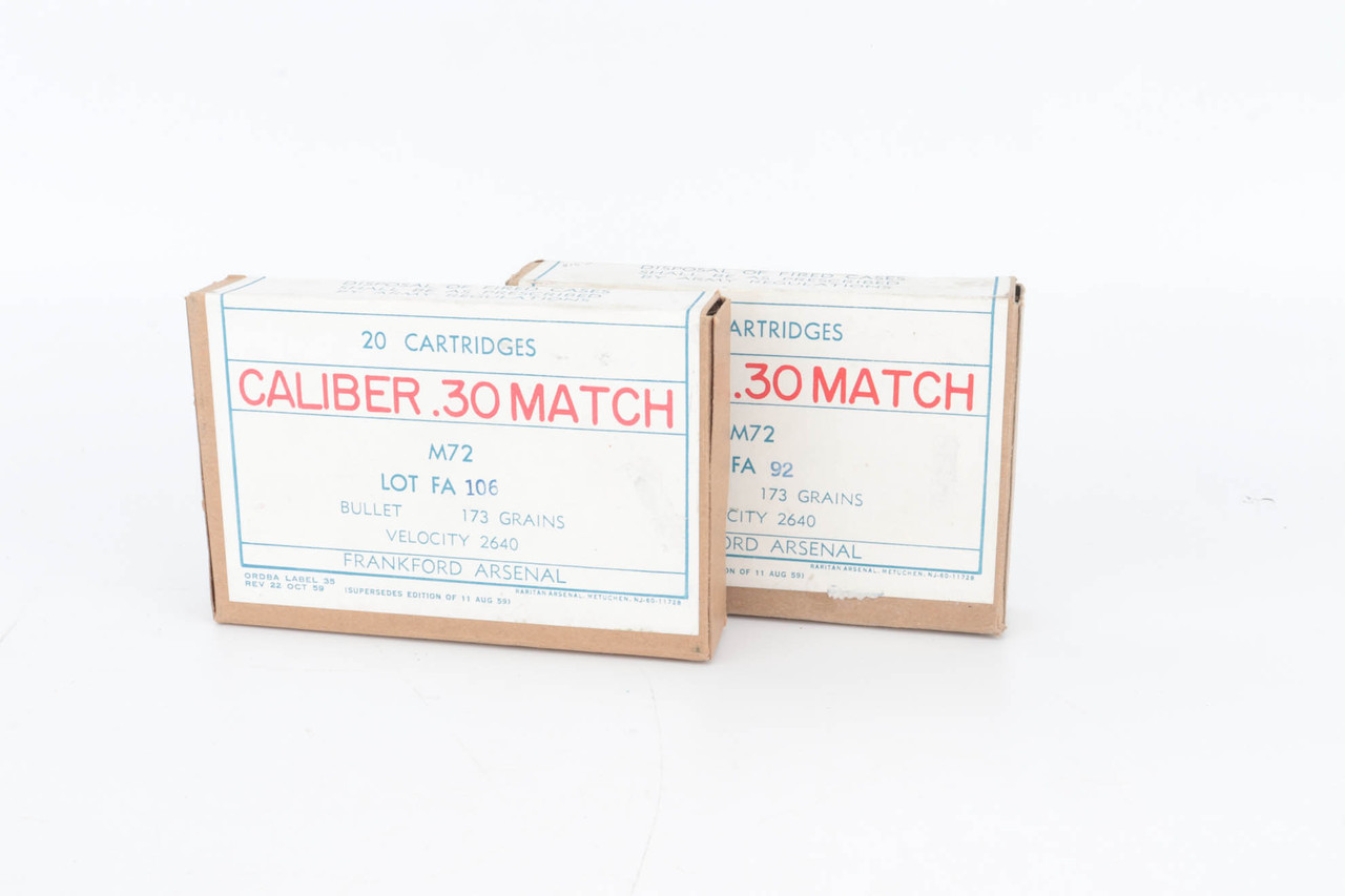SOLD - Two Boxes of 1960 M72 National Match Ammo