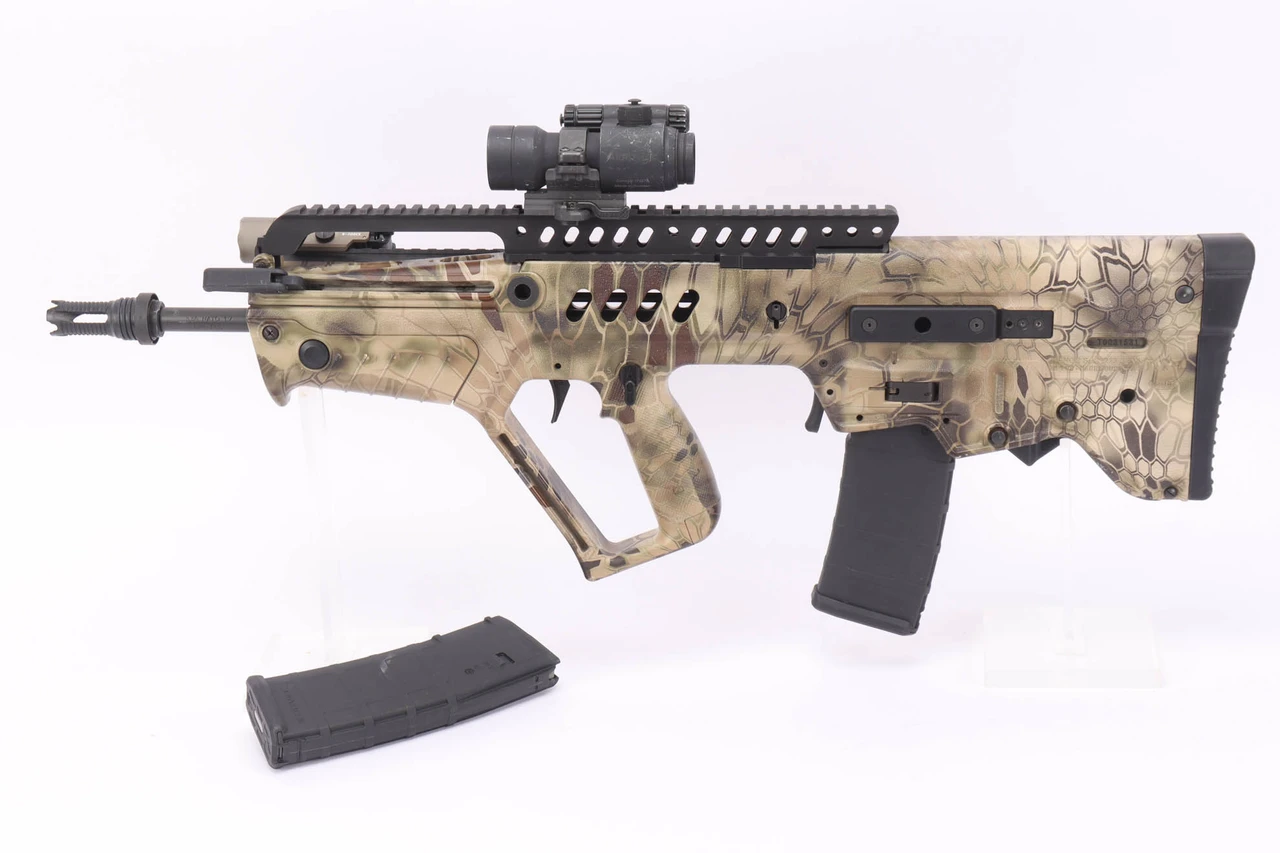 Excellent IWI Tavor w/ Kryptec Camo, Geissele Trigger, & Aimpoint Comp M2 - photo 1 of 18