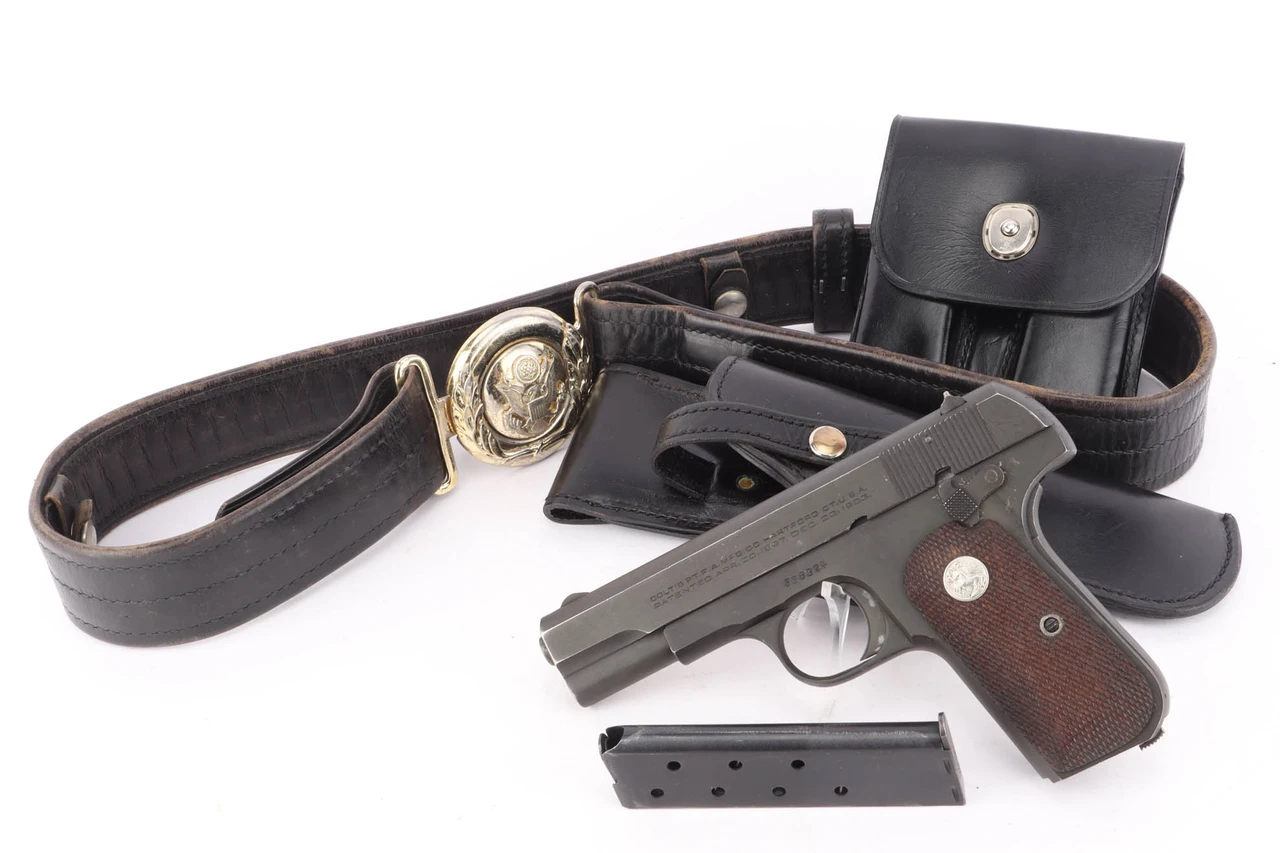 Excellent, US Property Colt M1903 Pocket Hammerless Rig - Brig. General Richard G. Ciccolella - photo 1 of 33
