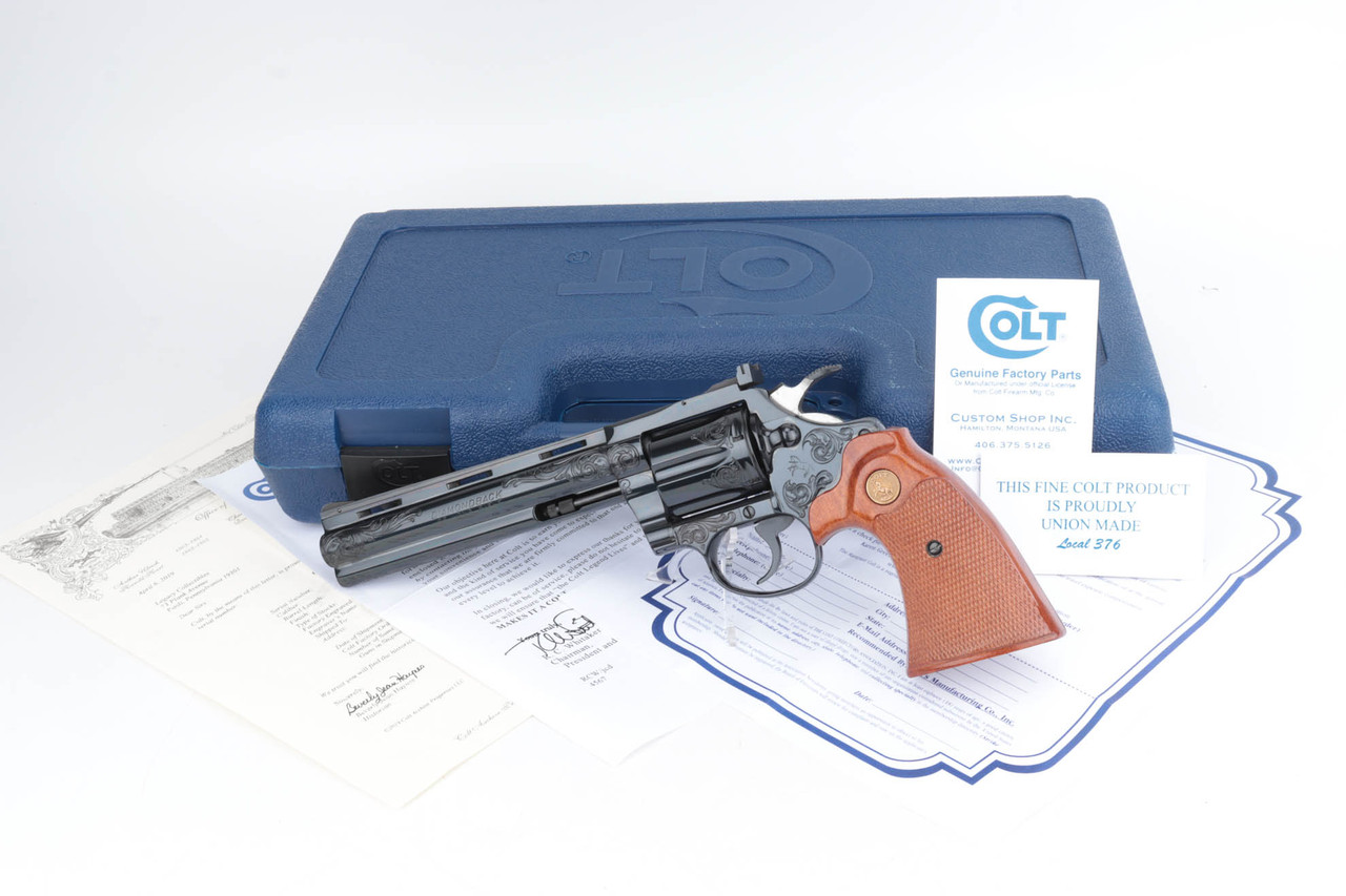 SOLD - ANIB, Factory-Engraved Colt Diamondback Revolver - W/ Factory Letter