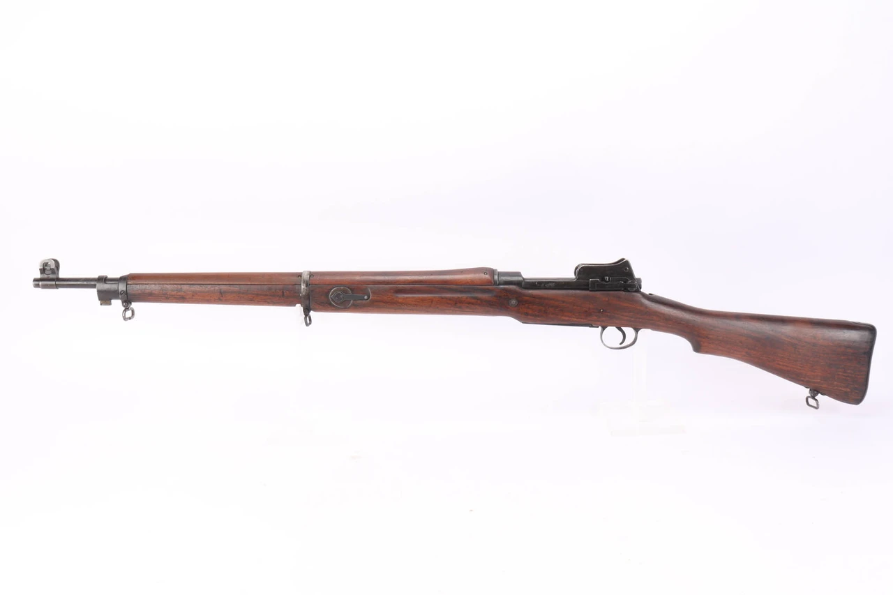 British Eddystone P14 rifle with volley sights - left side full view