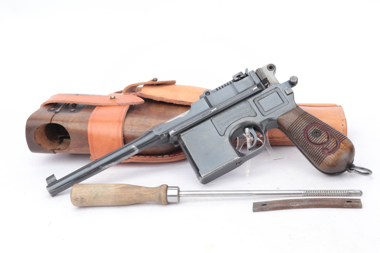 SOLD - "Red 9" Mauser C96 Broomhandle Rig - Matching Stock