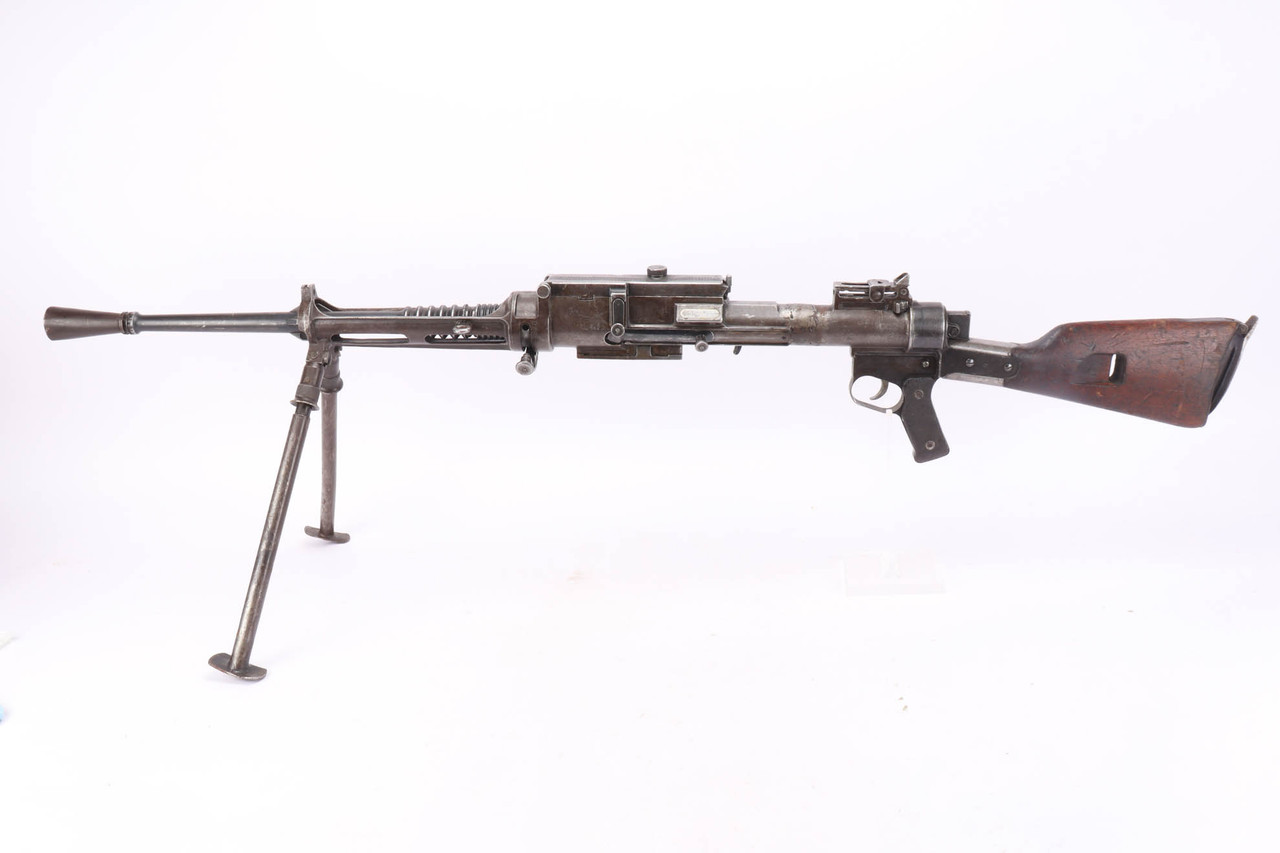 Italian Breda Model 30 dummy gun - left side full view with bipod