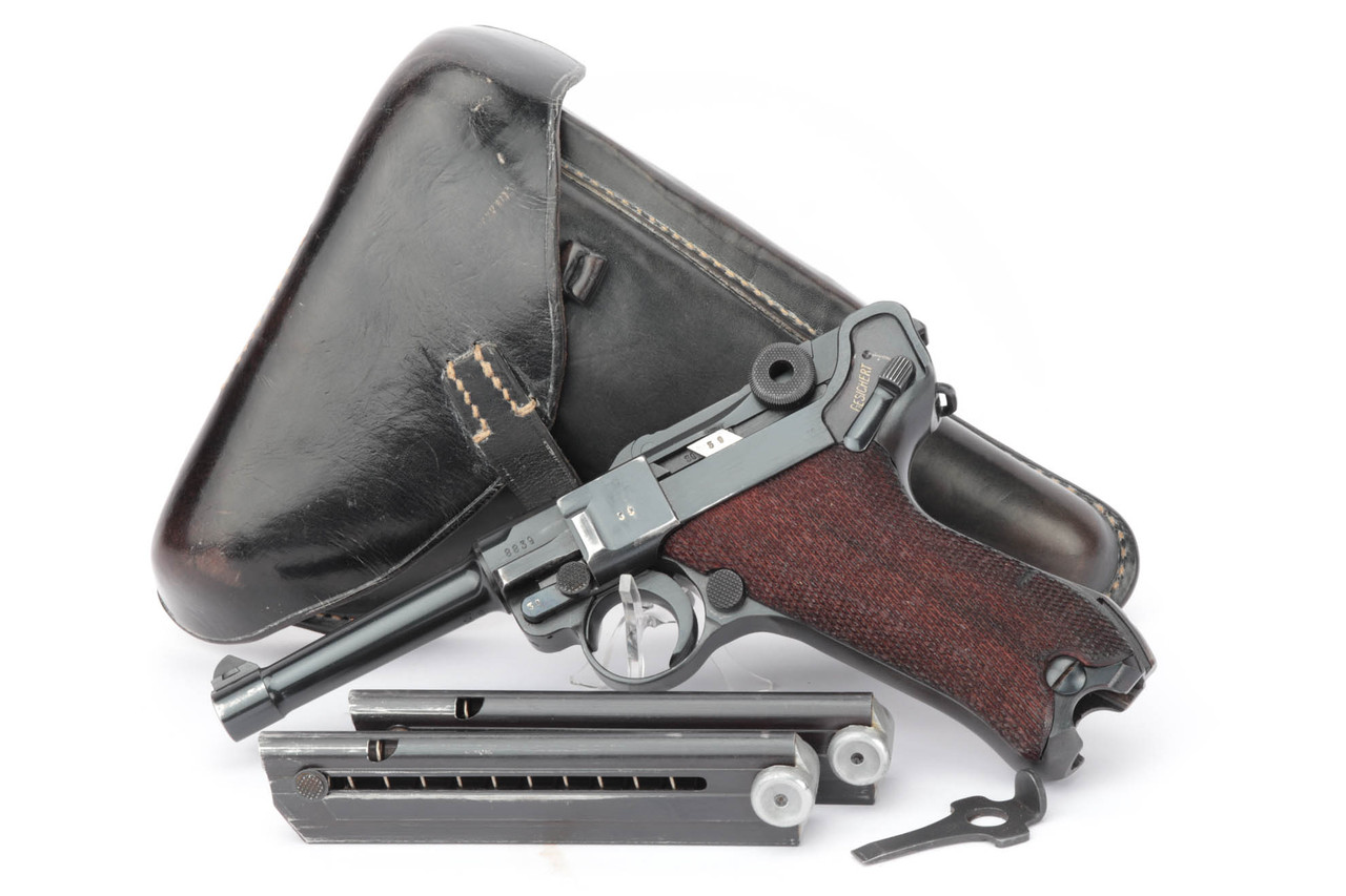 1940 Nazi Mauser Luger Rig - Two Matching Magazines