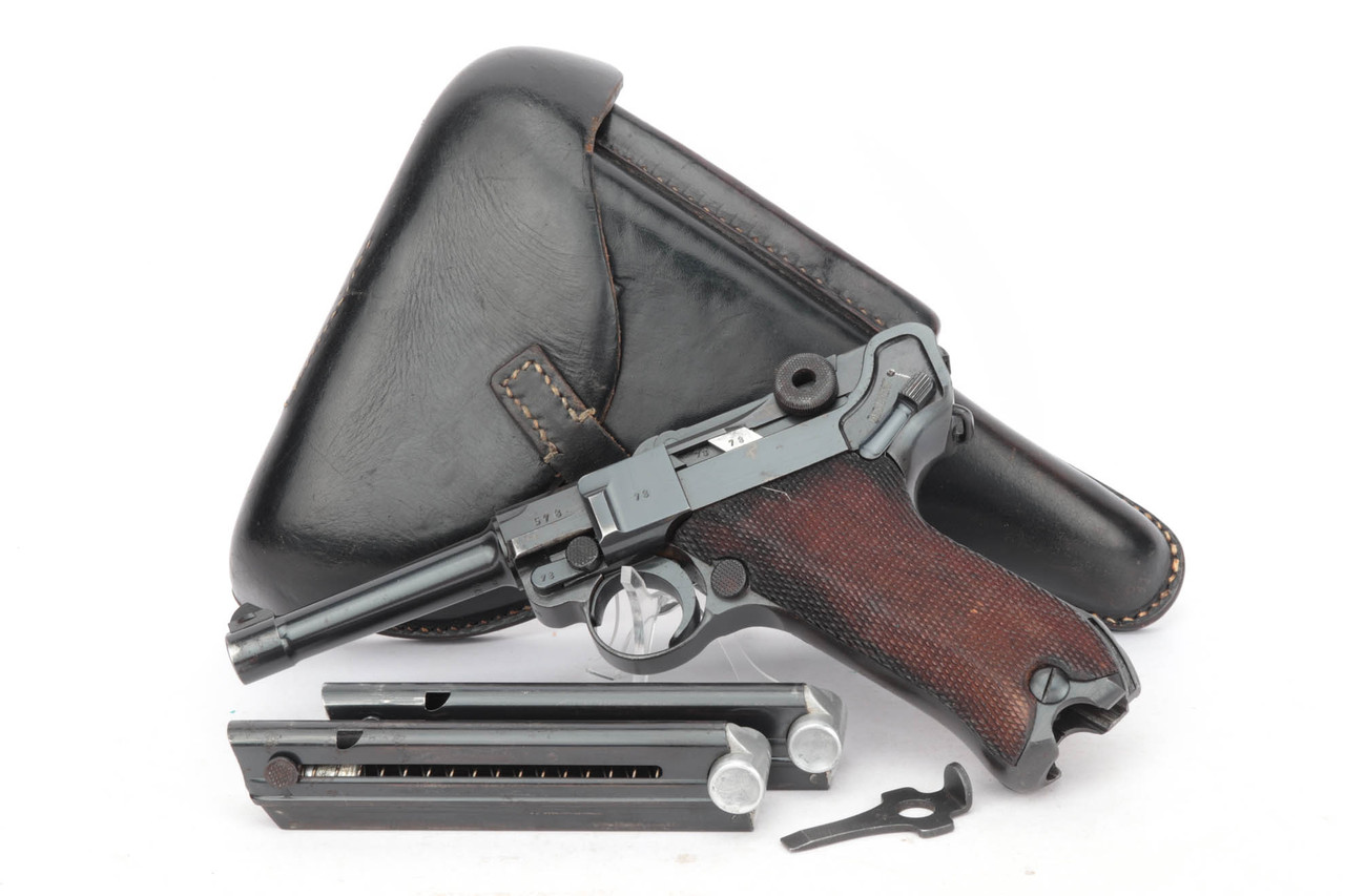 Rare 1938 Kriegsmarine Mauser S/42 Luger Rig - Two Matching Magazines