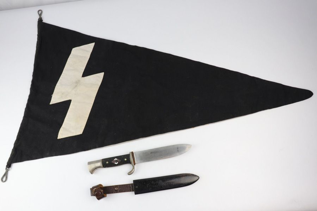 Hitler Youth Knife & Yungvolk Unit Pennant Flag - 1