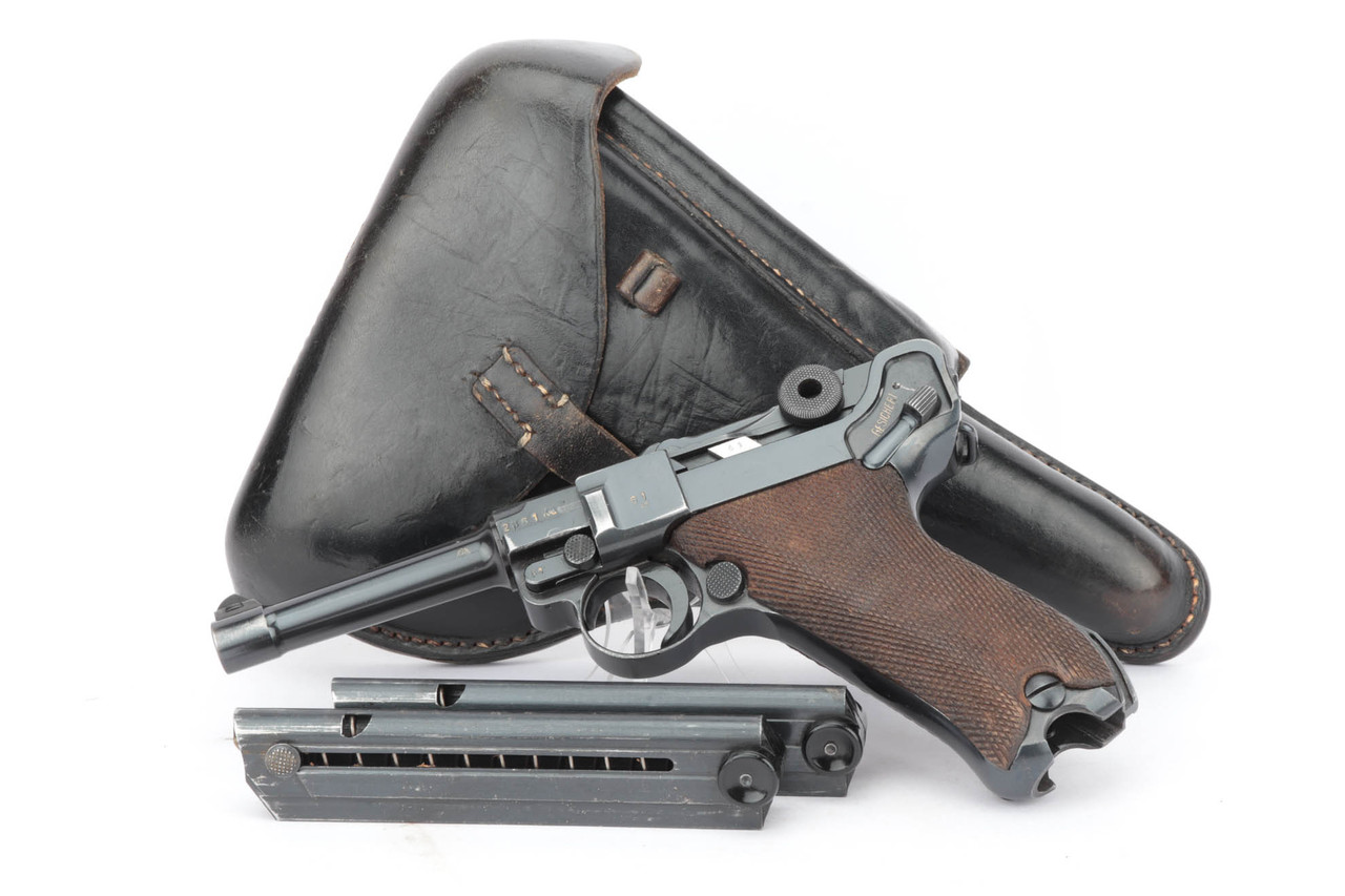 Rare 41/42 Code "Ku" Mauser Luger Rig - Two Matching Magazines