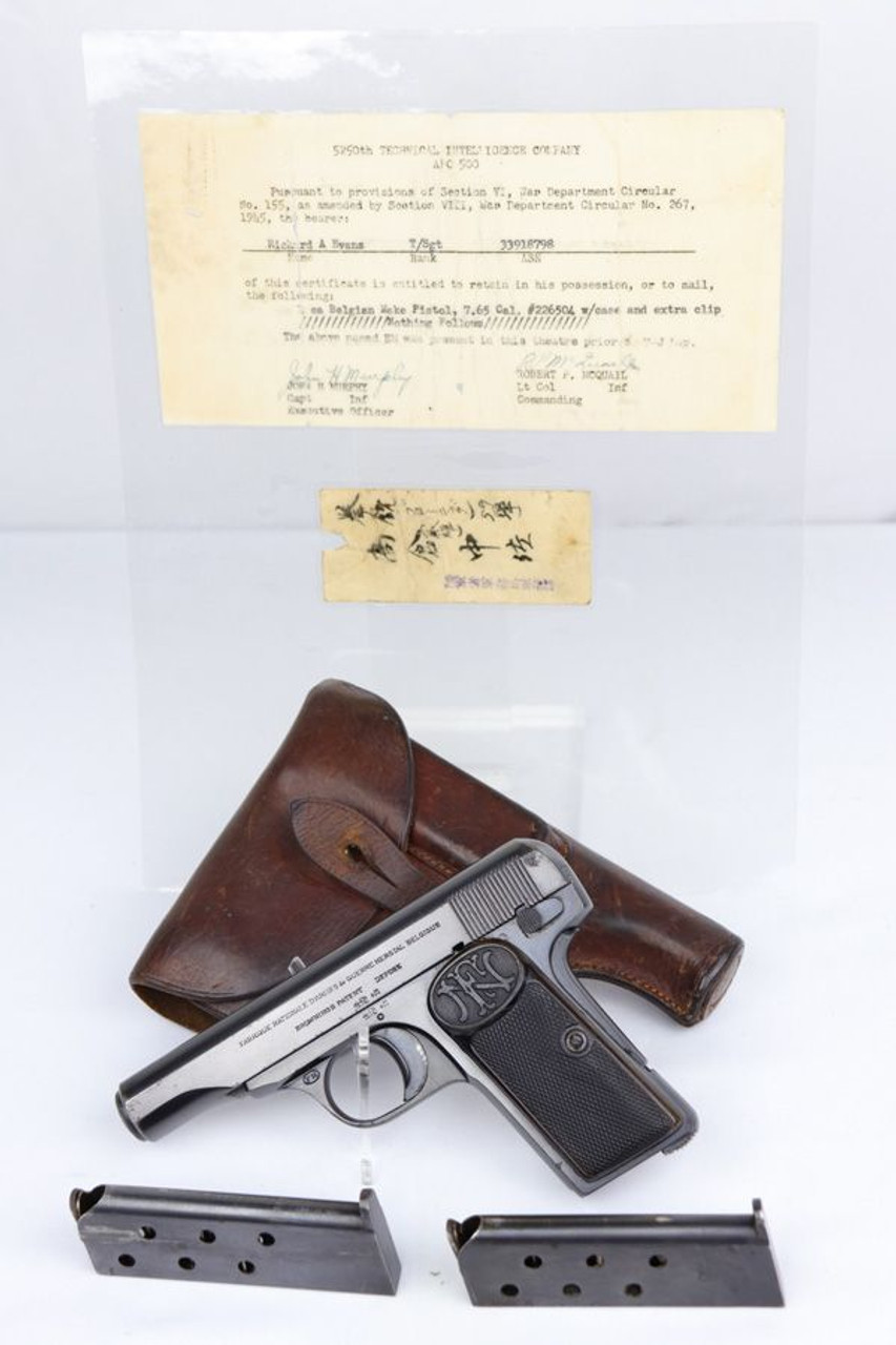 Rare Japanese FN Browning 1910 Rig - Capture Papers - 1