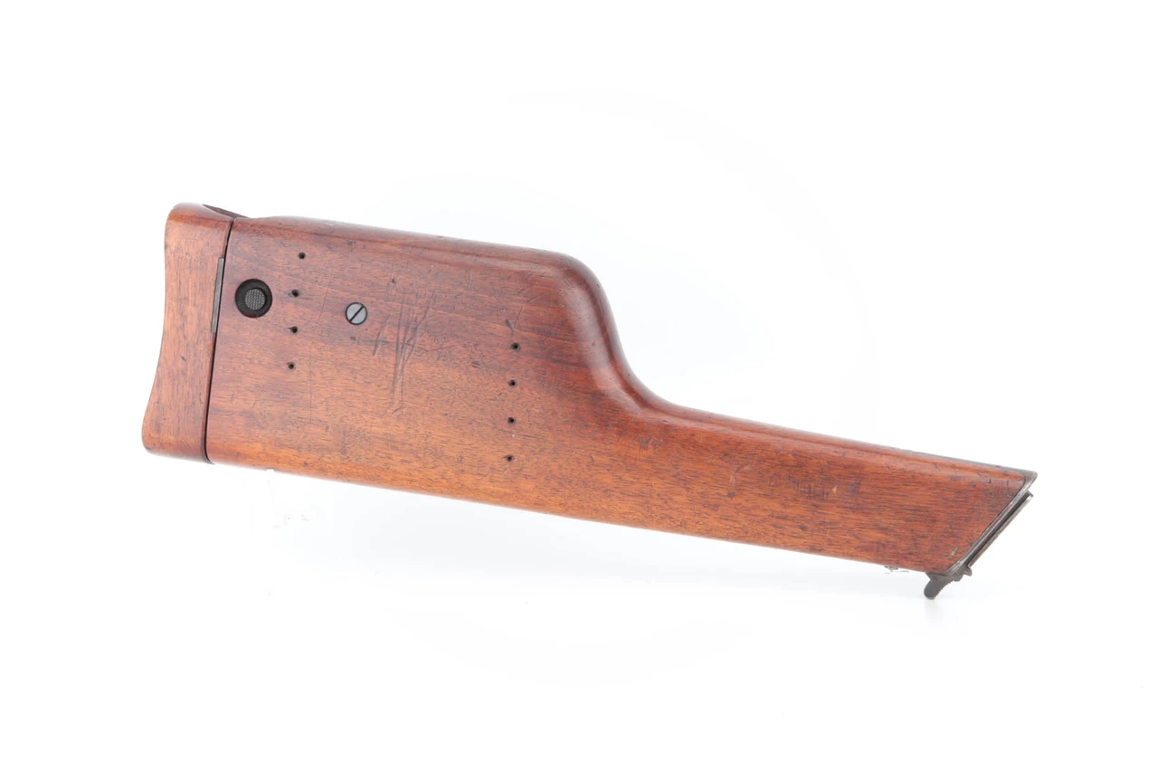 Broken 1898 Mauser C96 Stock - Repaired Lid
