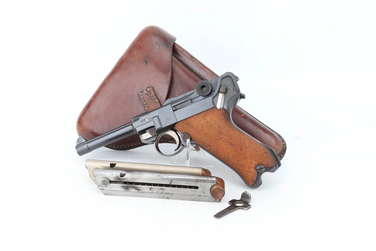 SOLD - Minty 1918 DWM Luger Rig - Matching Magazine