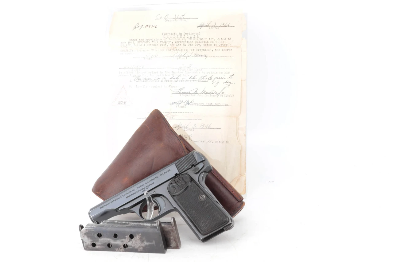 Excellent FN Browning Model 1910 Rig - Possible Japanese Contract w/ Capture Papers