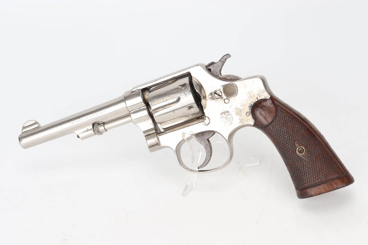 Factory Nickel S&W Model 1903 2nd Change Revolver .32 Long - right side