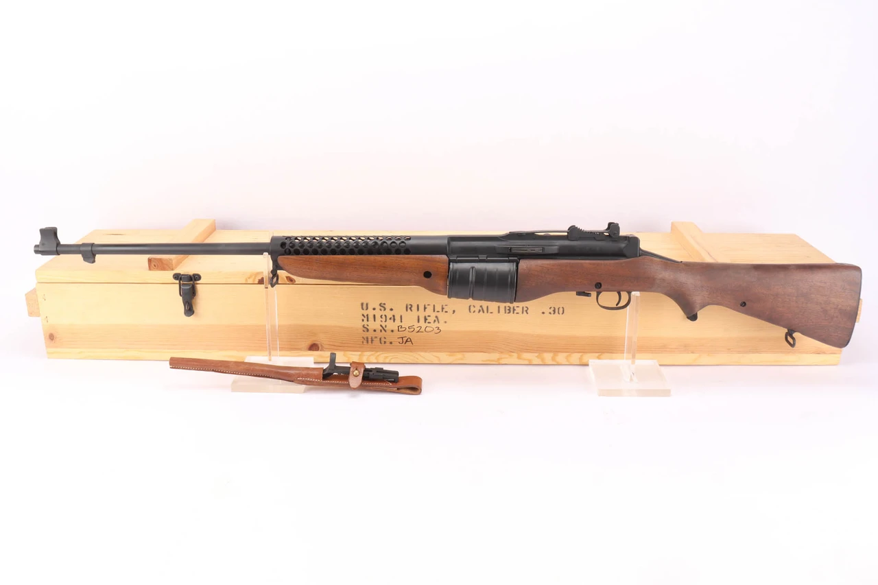 SOLD - Excellent Johnson Model 1941 w/ Bayonet & Transit Case