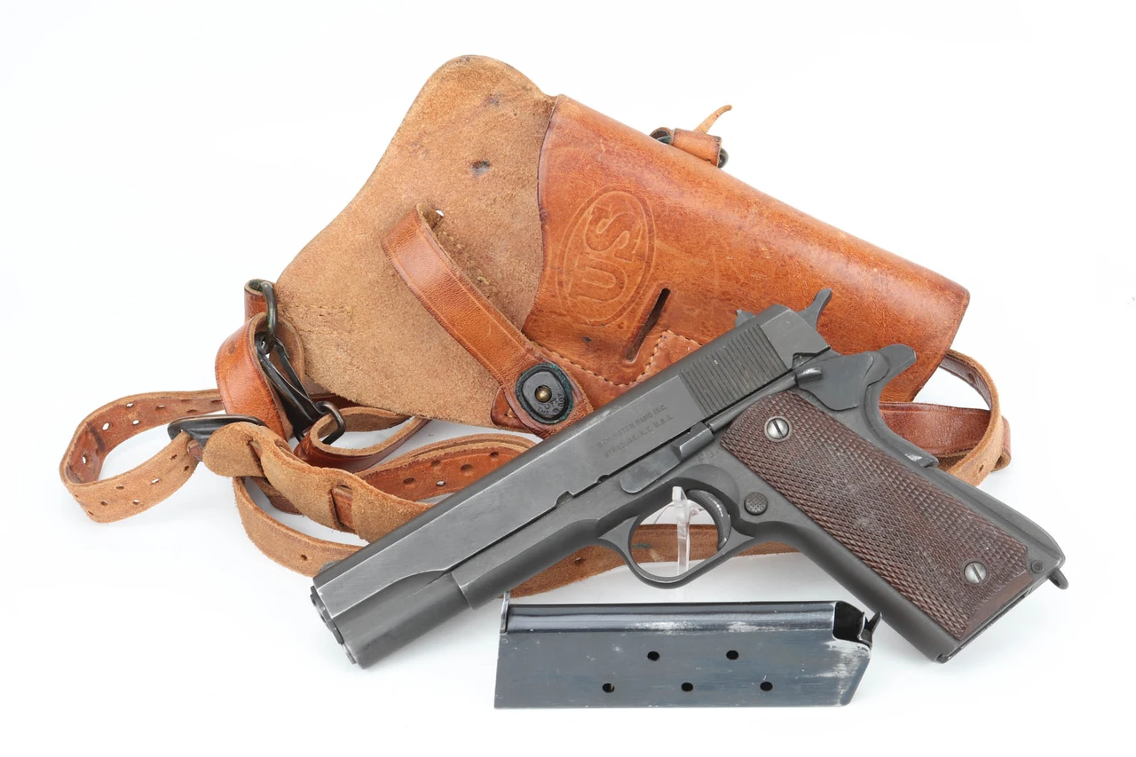 1945 Remington Rand M1911A1 Rig - complete rig with pistol, holster and magazine