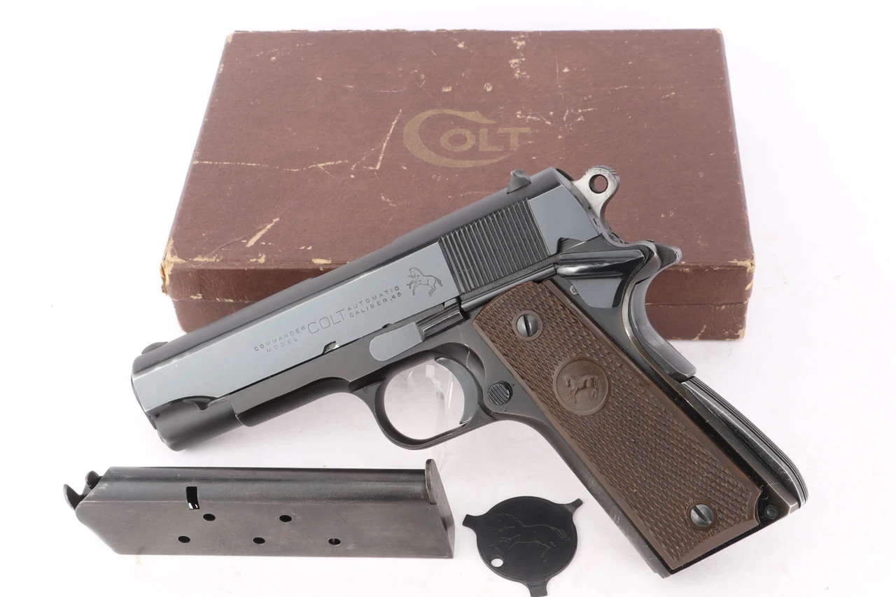 1952 Colt Commander Lightweight .45 - shown with original box, magazine and bushing wrench