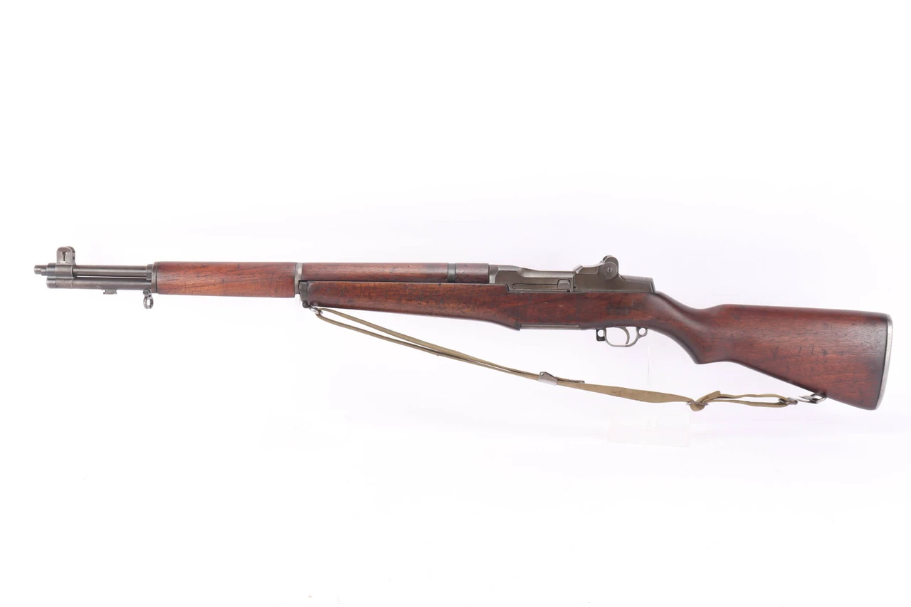 1944 Winchester M1 Garand .30-06 rifle - full left side view with web sling