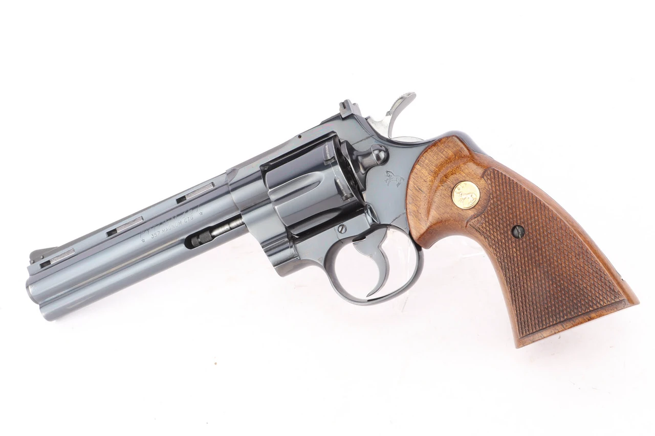 1969 Colt Python .357 Magnum revolver - left side view, 6 inch barrel