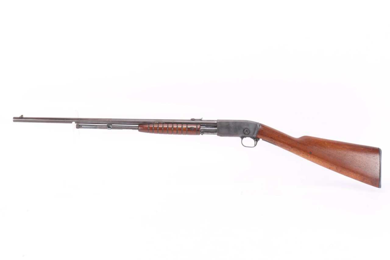 1911 Remington Model 12A .22 pump action rifle - left side view