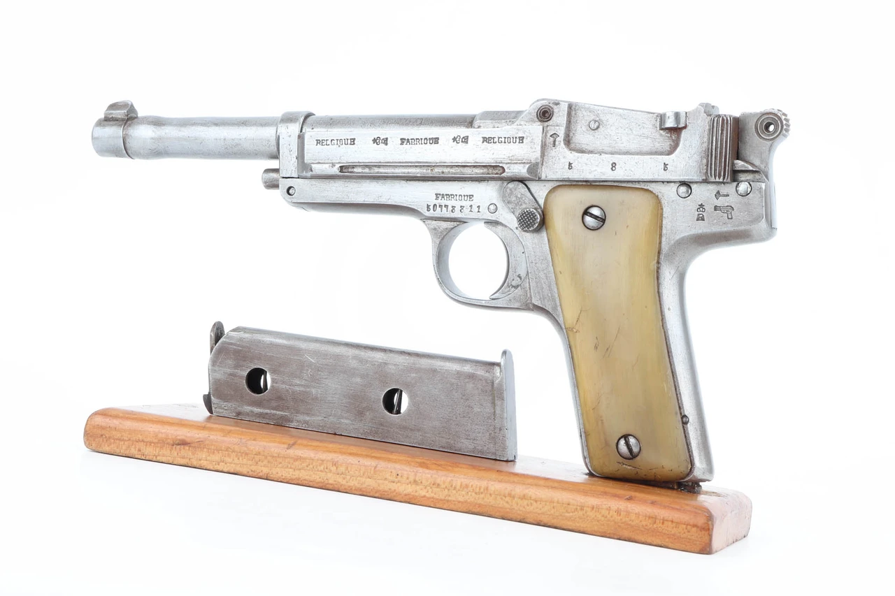 Chinese warlord Horn Grip Type pistol 108844 side view with magazine