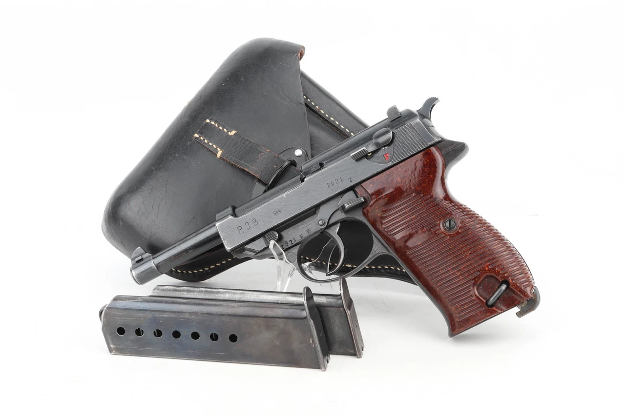 Late war 1945 Spreewerk P38 rig 2921z pistol with holster and magazine