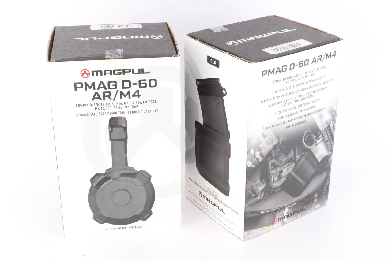 Pair of ANIB Magpul PMAG D-60 AR/M4 Gen M3 Magazines