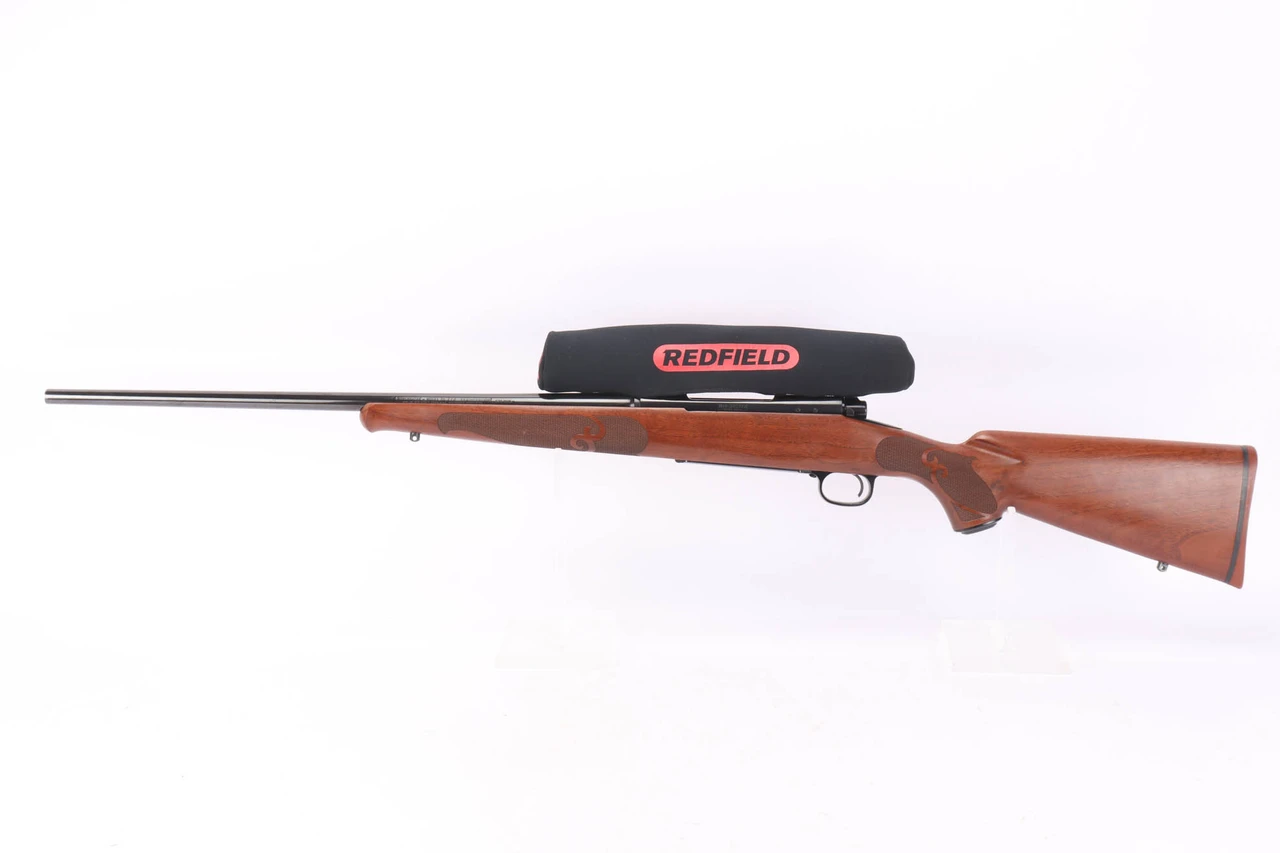Winchester Model 70 XTR Featherweight .270 Win rifle - left side view with scope cover