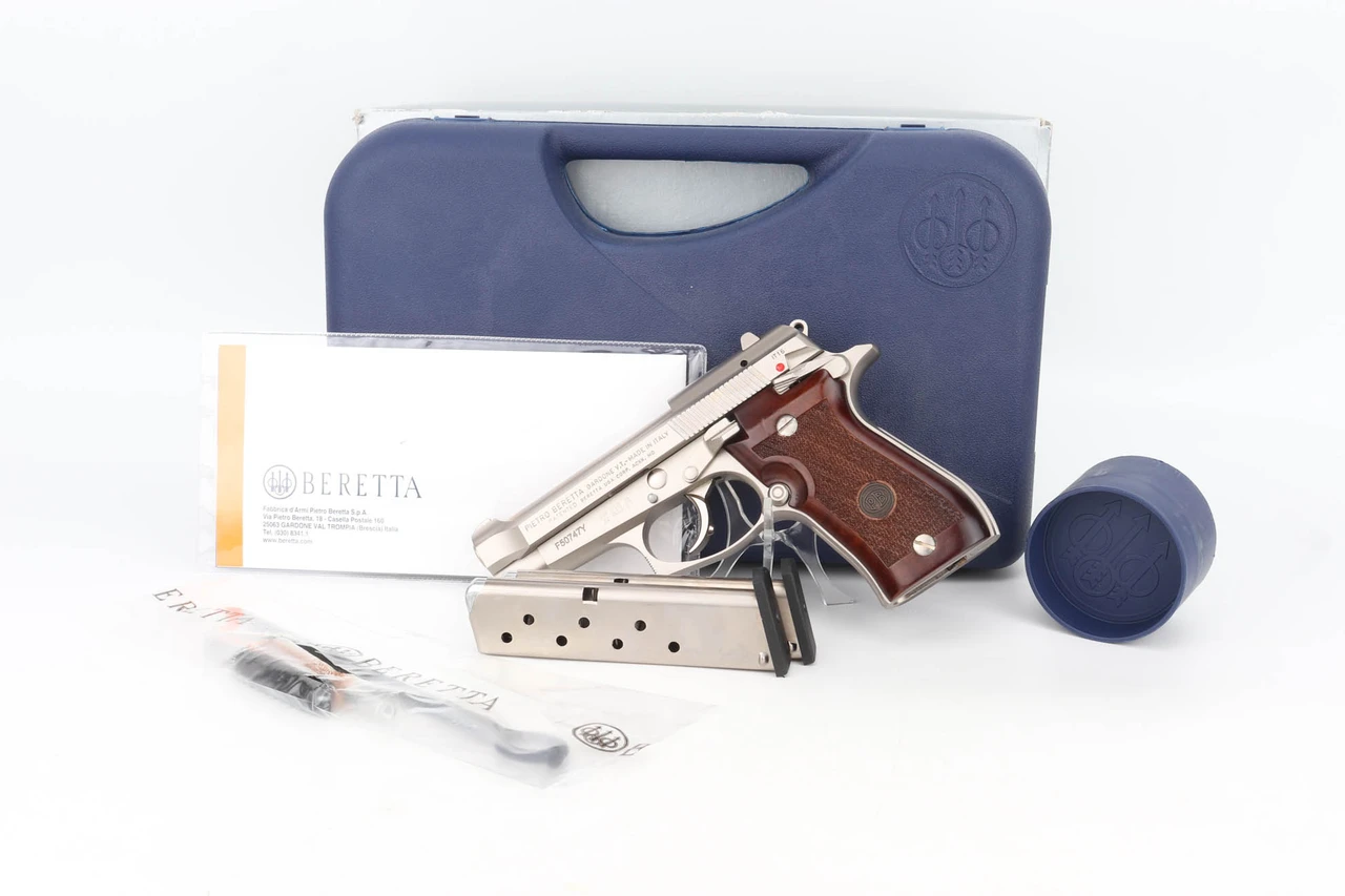 Nickel Beretta 85FS Cheetah 9mm Short - with magazines, manual, accessories and hard case