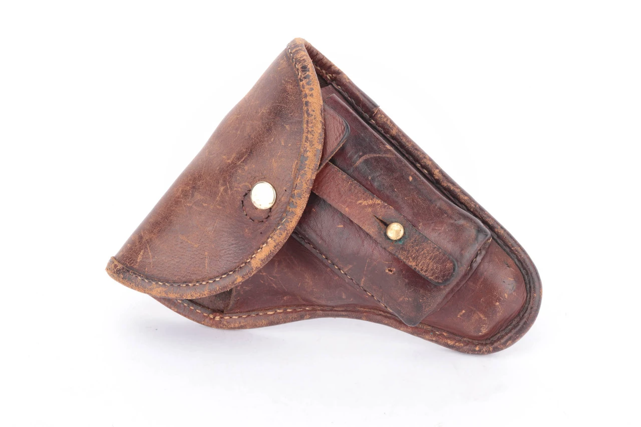 CZ 24 pistol holster - front view with flap closed and button closure