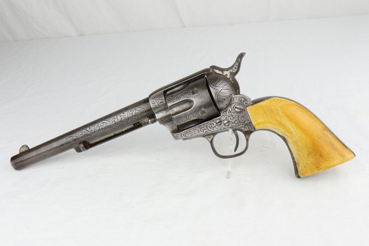 Engraved Colt Single Action Army - Ivory Grips - 1