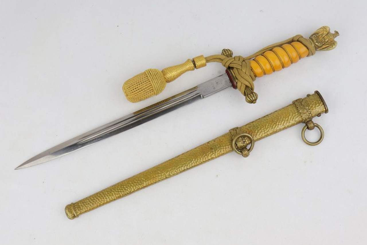 Kriegsmarine Dagger w/ Portepee & Early Scabbard - 1
