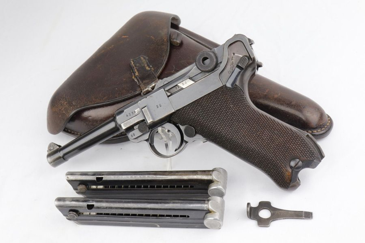 1938 Nazi Mauser Luger Rig - Two Matching Magazines - 1