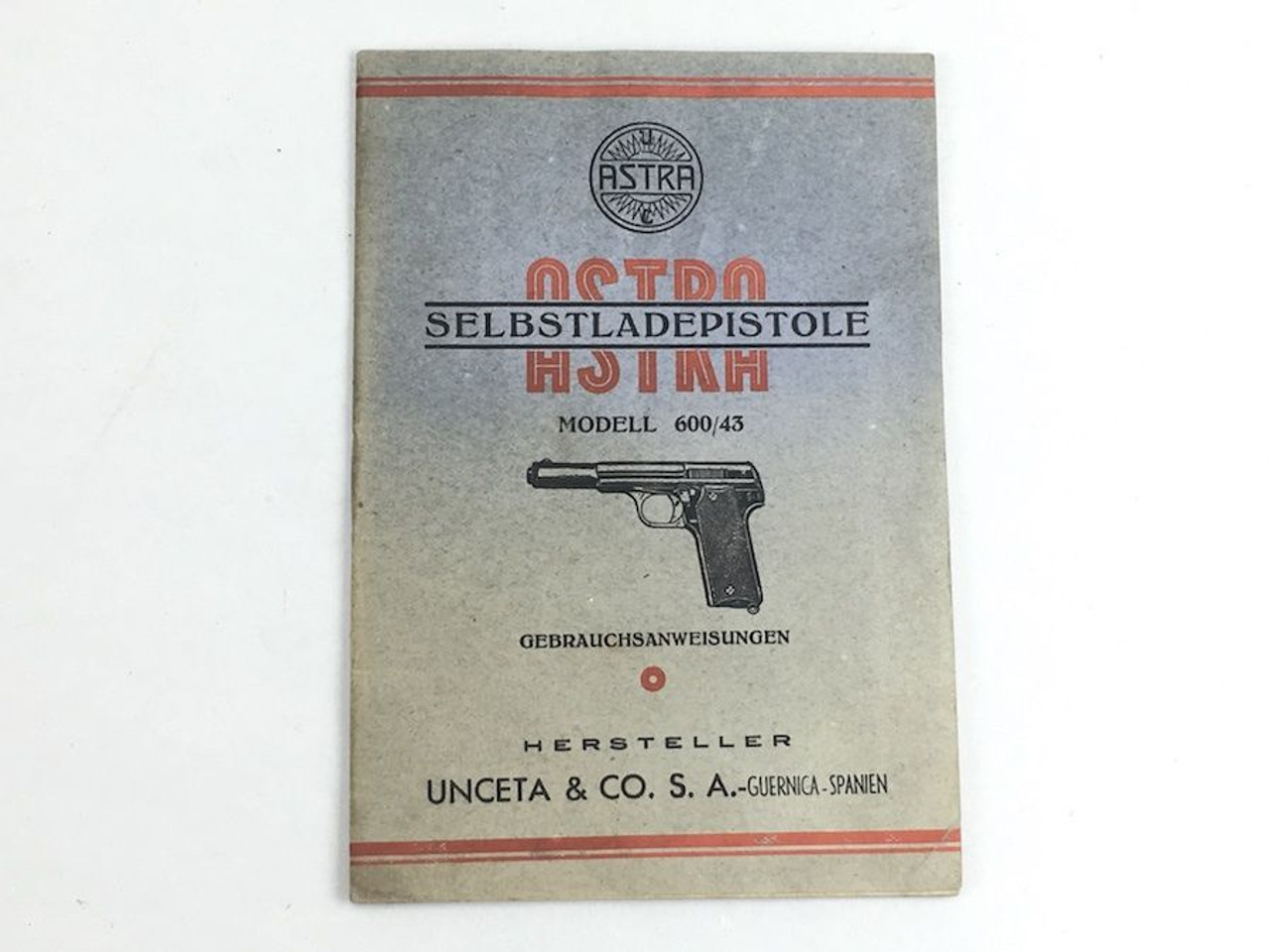 Astra 600/43 Pistol Manual / Pamphlet - 1