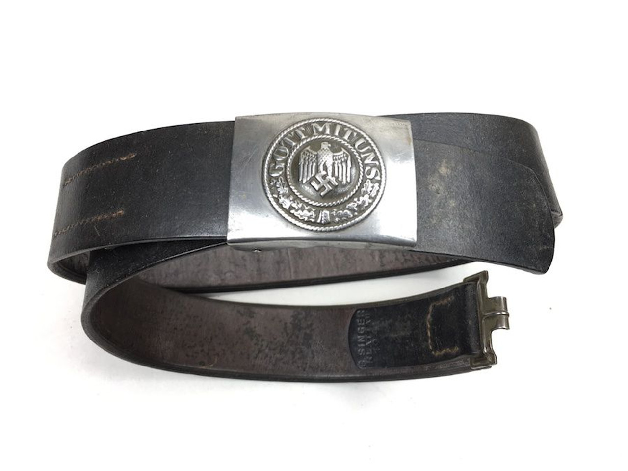 Gott Mit Uns Black Belt and Buckle 1942 - 1