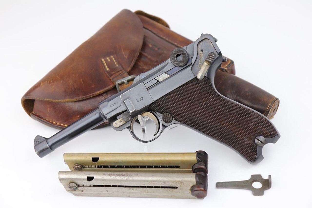 Superb 1912 Erfurt Luger Rig - Unit Marked, Capture Papers - 1