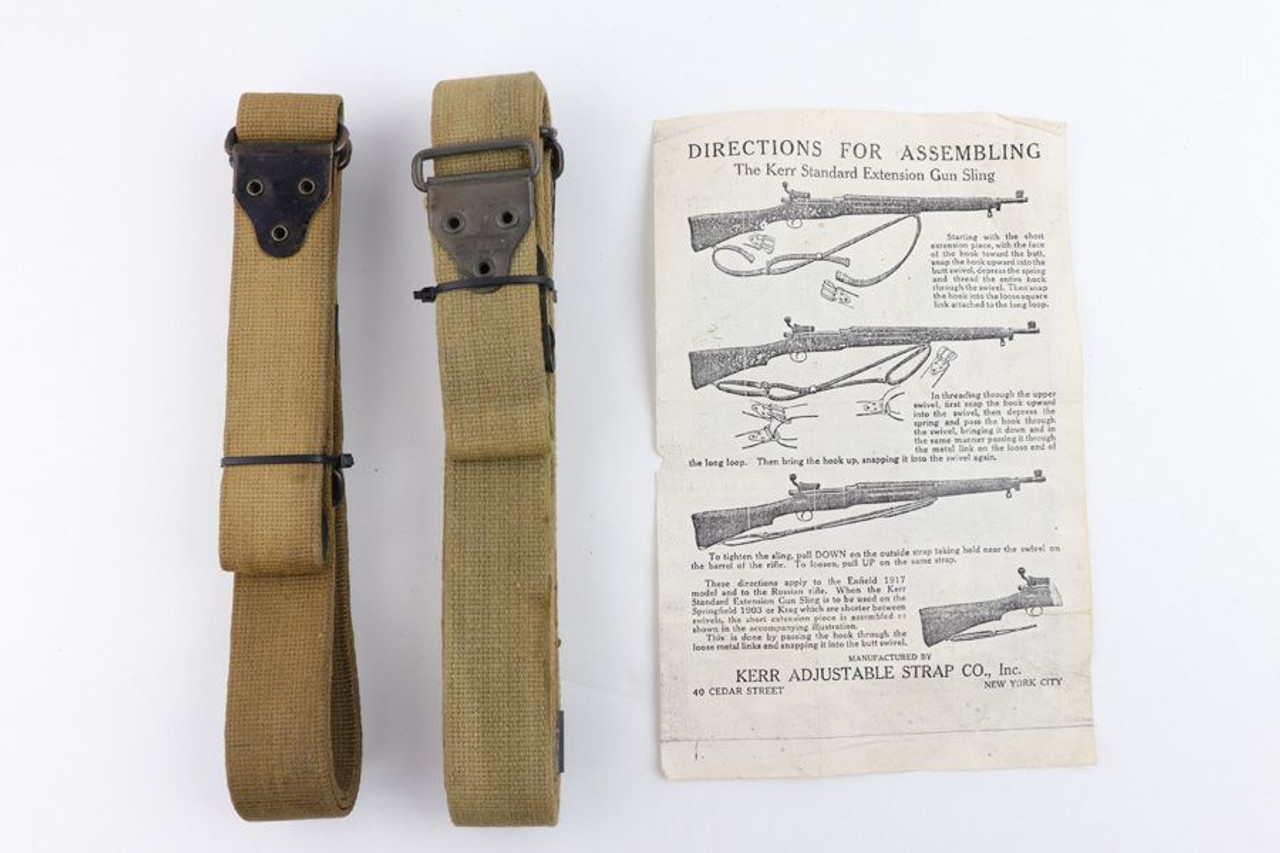 MINT WWI Kerr Rifle Slings with Document - 1