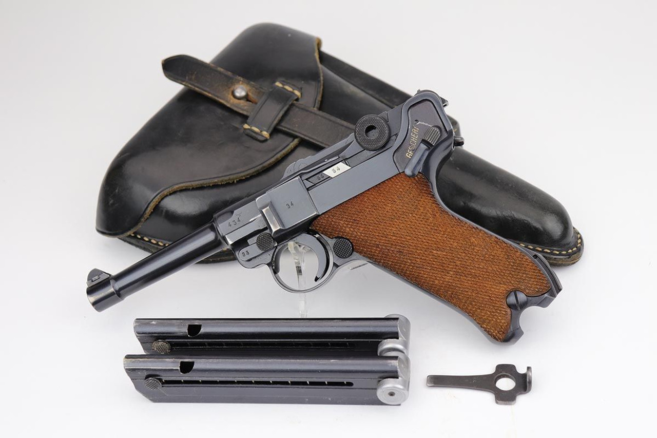 Police Mauser Luger Rig - Two Matching Magazines - 1