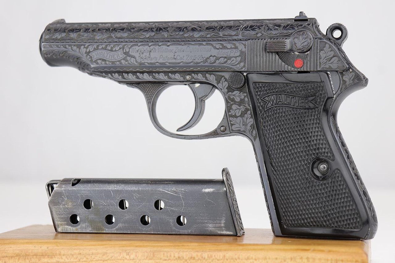Engraved SS Walther PP - Matching Magazine - 1