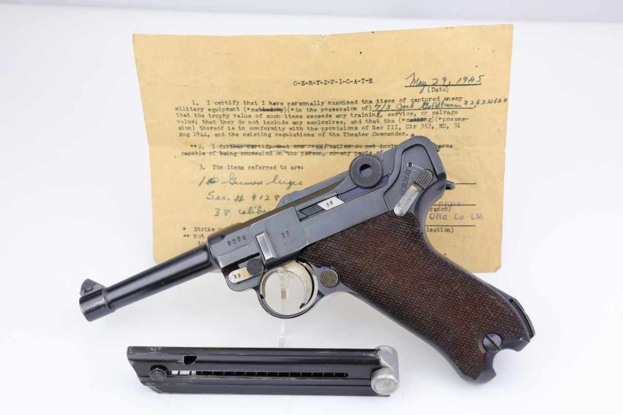Excellent 1937 Mauser Luger - Capture Document - 1