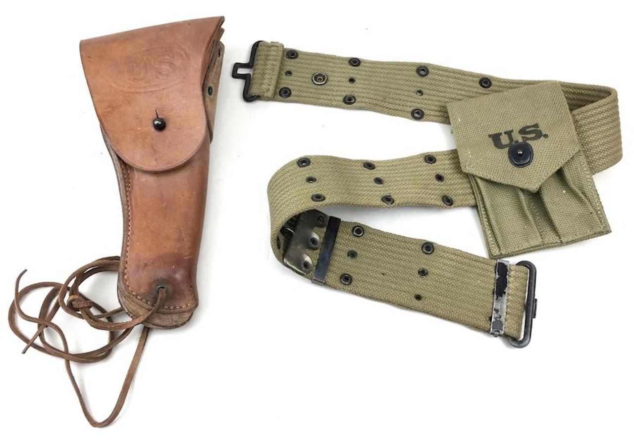 WW2 US Utility Belt, Magazine Pouch, CRUMP M1911 Holster - 1
