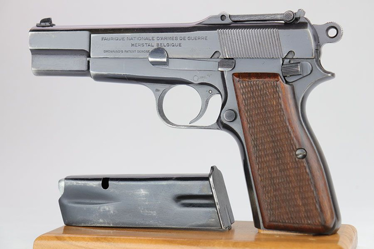 Nazi FN Browning High Power With Tangent Sight - In Book - 1